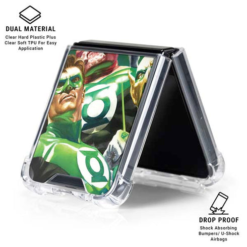 DC Comics Green Lantern Corps Team Art by Alex Ross Galaxy Z Flip6 Clear Case